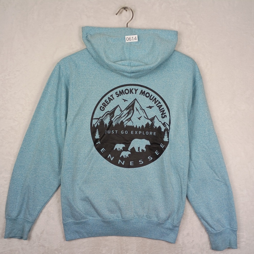 Pacific & Co Zip Hoodie Small Blue Smoky Mountains Tennessee Hiking Gorpcore